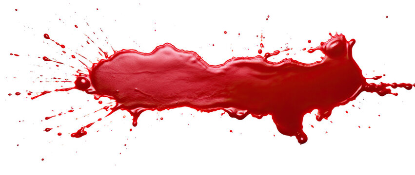 Dark Drops of blood, blood splash, blood spot. Isolated on Transparent background.