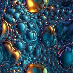 3D rendered liquid bubbless seamless background. Generative ai