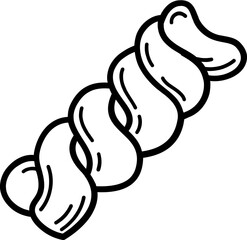 Italian fusilli pasta line drawing illustration