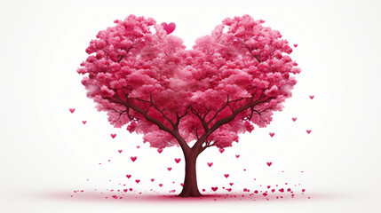 Heart Tree Love For Nature Red