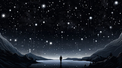dark cosmic starry sky