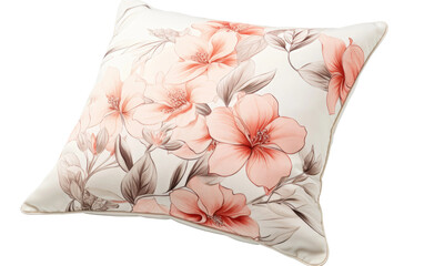 A Realistic Glimpse into Stylish Living with Bliss Blossom Cushion on White or PNG Transparent Background