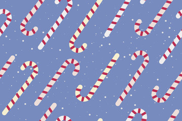Candy seamless christmas pattern. Vector winter holidays print for textile, wallpaper, fabric. Vector illustration
