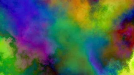 Photo sur Plexiglas Mélange de couleurs Fractal render, abstract fantasy background of colorful sky with colorful clouds