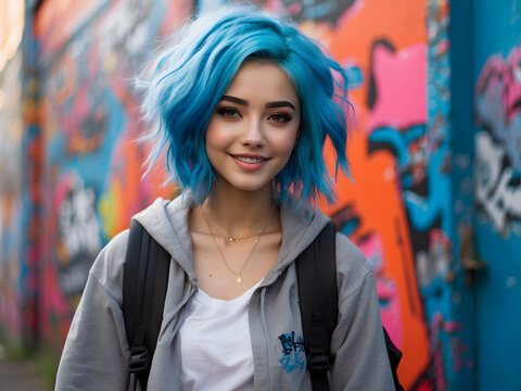 Stylish casual hipster girl wearing jacket