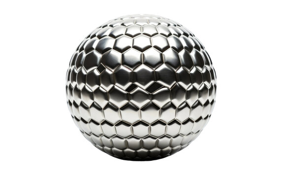 A Realistic Image Showcase of Chainmail Ball in Chainmail Soccer on White or PNG Transparent Background