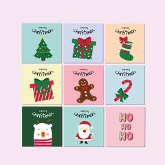 Fototapeta na wymiar Merry Christmas greeting card. Vector design. Christmas 