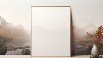 Dive into the expansive charm of nature with blank sheets of paper set against a breathtaking landscape background, offering a versatile mockup for design exploration. 