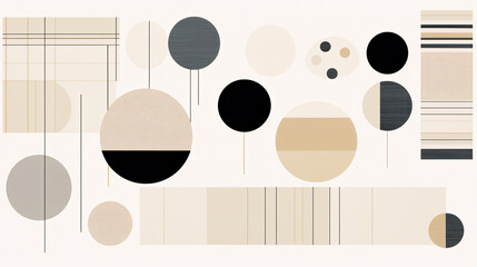 Stripes, Circles, and Random Geometric Shapes for Modern and Elegant Designs in Posters, Banners, or Wallpapers