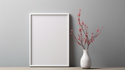 Transform your memories into art with a 3D ed photo frame and mockup, accentuating a minimalist gray wall.