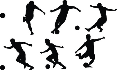 soccer play sports silhouette illustration vector