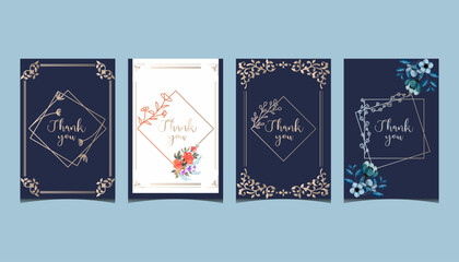 Thank you card set design.