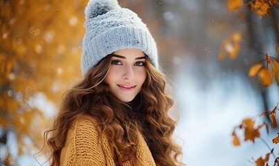 A Stylish Winter Look with a Cozy Sweater and Fashionable Hat