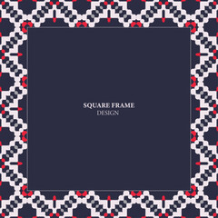 Obraz premium Frame with classic ornament. Ethnic texture designs can be used for backgrounds, motifs, textile, wallpapers, fabrics, gift wrapping, templates. Vector