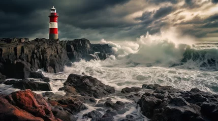 Rolgordijnen lighthouse on the rocks © Tung's companion