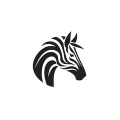 Zebra in cartoon, doodle style. Isolated 2d vector illustration in logo, icon style, Eps 10, black and white. AI Generative