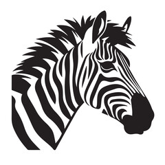 Zebra in cartoon, doodle style. Isolated 2d vector illustration in logo, icon style, Eps 10, black and white. AI Generative