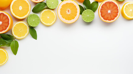Citrus fruits at white background