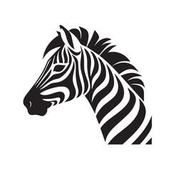 Fototapeta premium Zebra in cartoon, doodle style. Isolated 2d vector illustration in logo, icon style, Eps 10, black and white. AI Generative