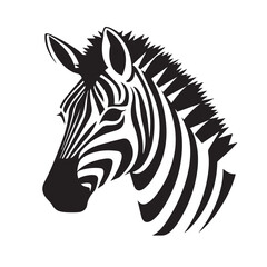 Fototapeta na wymiar Zebra in cartoon, doodle style. Isolated 2d vector illustration in logo, icon style, Eps 10, black and white. AI Generative
