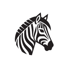 Fototapeta na wymiar Zebra in cartoon, doodle style. Isolated 2d vector illustration in logo, icon style, Eps 10, black and white. AI Generative