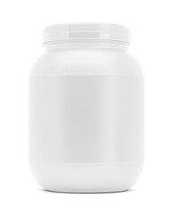blank packaging white plastic bottle for whey protein or supplement product design mocK-up
