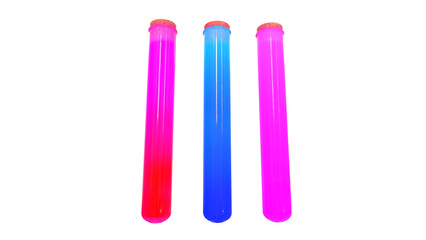 Colored Test Tubes - 3d model render