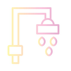 Fototapeta premium Shower Water Clean Gradient Outline Icon