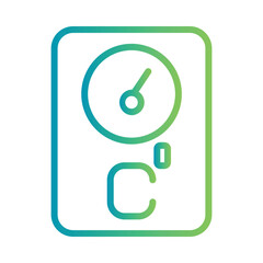 Sauna Temperature Hygrometer Gradient Outline Icon