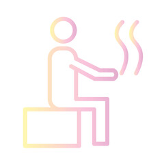 Gym Sauna Stove Gradient Outline Icon