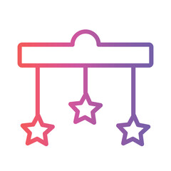 Baby Bed Clinker Gradient Outline Icon