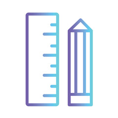 Education Pencil School Gradient Outline Icon