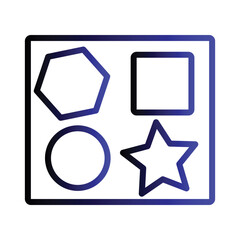 Kids Play Shapes Gradient Outline Icon