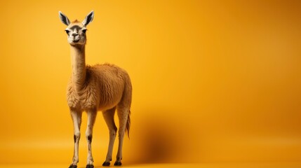Obraz premium Dark Brown Domestic Llama Walking Freely, HD, Background Wallpaper, Desktop Wallpaper 
