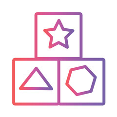 Cubes Infant Play Gradient Outline Icon