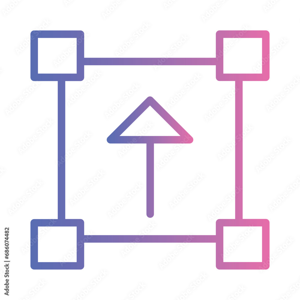 Aufkleber abstract arrow click gradient outline icon