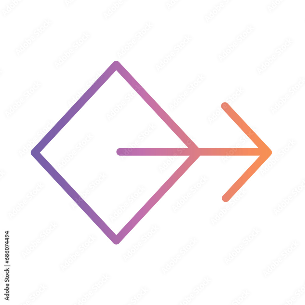Poster abstract arrow next gradient outline icon