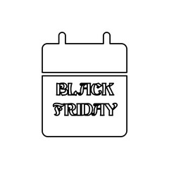 calendar icon, black friday on a white background, vector illustration