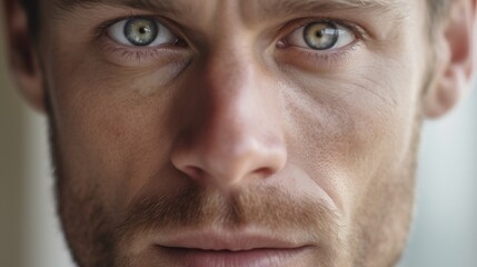 Fototapeta premium A detailed look at the man's eyes, creating a powerful connection.
