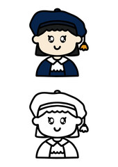 베레모 졸업식 학사모 캐릭터