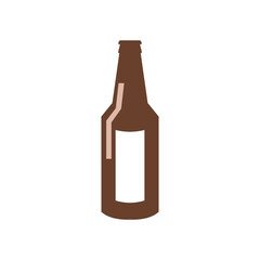 beer bottle icon on white background, vector illustration