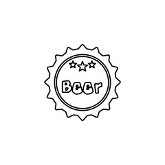 beer cap icon on a white background, vector illustration