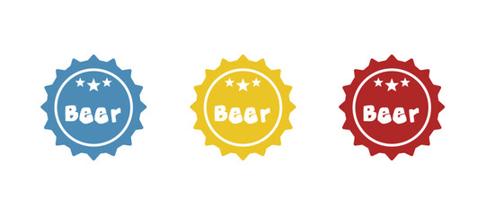 beer cap icon on a white background, vector illustration