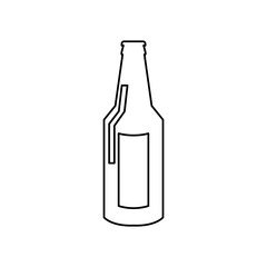 beer bottle icon on white background, vector illustration