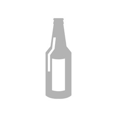 beer bottle icon on white background, vector illustration