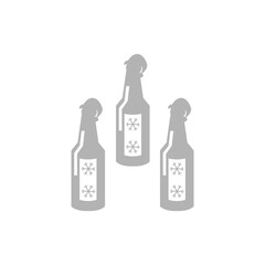 beer bottle icon on white background, vector illustration