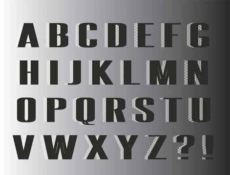 Black pattern alphabet letters font