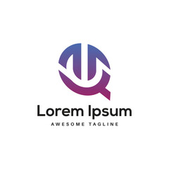 WQ Letter Logo Design Free Icon