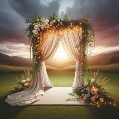 wedding stage decoration, stage decoration with multi color flowers, wedding backdrop with flower and decoration
