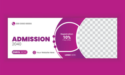 School admission cover photo and web banner template design.